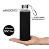 Trinkflasche aus Glas 550ml (Schwarz) Auslaufsichere Produktbild-Vorschau 5