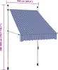 vidaXL Store rétractable manuel 100 cm bleu/blanc rayé Voir les images du produit 7
