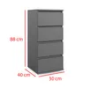 Schmale Kommode 30 cm "Modulo", Sideboard, Weiß, 4 Produktbild-Vorschau 2