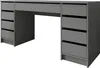 A gray desk with multiple drawers on a white background. Produktbild-Vorschau