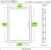 Technical drawing with dimensions of a ventilation inspection door. Anteprima dell’immagine prodotto