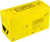 A yellow cardboard box containing multiple Clipper lighters. Náhled obrázku produktu