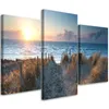 Triptychon auf leinwand dünen am meer 90x60 cm Feeby blau Produktbild-Vorschau 1