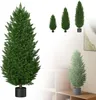 LZQ Plantes artificielles Cyprès en pot 90 cm Lot de 2 - Voir les images du produit 1