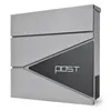 A modern, gray wall-mounted mailbox with a black triangular accent and the word "POST" in white lettering. Produktbild-Vorschau