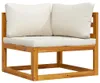 vidaXL Modulare Ecksofas 2 Stk. mit Auflagen Cremeweiß Produktbild-Vorschau 4