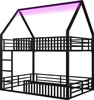 Letto a castello Sweiko 140x200 con recinzione e luce LED, Anteprima dell’immagine prodotto 6