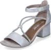 A single silver sandal is shown from a diagonal front view against a white background. Náhled obrázku produktu