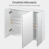 kleankin Armoire murale de salle de bain avec 3 portes Voir les images du produit 6