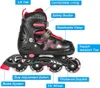 Einstellbare beleuchtete Inline Skates mit leuchtenden Produktbild-Vorschau 5