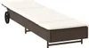 vidaXL Sonnenliege mit Rollen und Auflage Braun Poly Rattan Produktbild-Vorschau 4