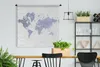 MuchoWow® Wandteppich Wandbehang Weltkarte - Blau - Produktbild-Vorschau 2