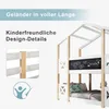 A bunk bed with a chalkboard and decorative elements, presented with marketing text and icons. Anteprima dell’immagine prodotto