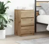 vidaXL Table de nuit avec 3 tiroirs Chêne Artisan 39x35x65 Voir les images du produit 1