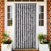 vidaXL Rideau moustiquaire gris et blanc 90x220 cm chenille Voir les images du produit 8