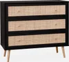 A chest of drawers with rattan fronts on a plain background. Produktbild-Vorschau