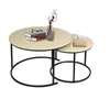 Satztisch 2er Set,Couchtisch Rund aus Holz,stapelbar Produktbild-Vorschau 3