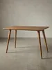 Esstisch aus warmem Sheesham-Massivholz mit markanter Maserung auf neutralem Betonhintergrund Frontalansicht 60x120x76 cm_#sku_SAFWL1.965# Produktbild-Vorschau