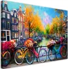Toile Amsterdam Vélos Paysage urbain 90x60 Feeby Image Voir les images du produit 1
