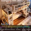 Merax Hochbett Etagenbett 140x200 cm mit LED und Produktbild-Vorschau 4