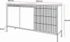 A line drawing of a black sideboard with dimensions indicated. Produktbild-Vorschau