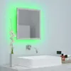 A modern bathroom sink area with a LED-lit mirror. Produktbild-Vorschau