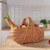 Großer Einkaufskorb Muschel Weide braun 50x32cm Produktbild-Vorschau 1
