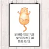Mr. & Mrs. Panda Bild Katze Umarmen DIN A4 - Weiß - Produktbild-Vorschau 2