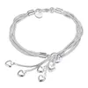 Damen Armband Silber Mehrreihig mit Herz Anhänger, J0766 Produktbild-Vorschau 1