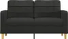 vidaXL Canapé 2 places noir 140 cm Tissu Voir les images du produit 3