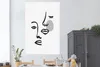 MuchoWow® Poster Porträt - Strichzeichnung - Schwarz - Weiß Produktbild-Vorschau 2