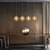 ZMH lampa wisząca stół jadalny 4 płomienna bursztynowa Podgląd zdjęcia produktu 12