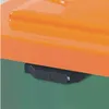 A close-up view of the top part of a green and orange container, showing a black latch mechanism. Produktbild-Vorschau