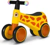 A yellow giraffe-themed balance bike with colorful lights on the handlebars, presented on a white background. Anteprima dell’immagine prodotto