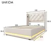 MODFU Boxspringbett Hydraulisches 90 x 200 cm mit 3-seitige Produktbild-Vorschau 7