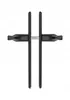 A black door handle with a rectangular rosette, shown against a white background. Anteprima dell’immagine prodotto