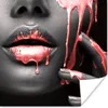 MuchoWow® Poster Lippen - Rot - Schwarz 100x100 cm - Produktbild-Vorschau 1