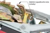 A close-up view of the internal mechanism of a hand winch, highlighting the ratchet wheel release. Náhled obrázku produktu