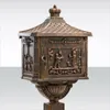Standbriefkasten ANTIK bronze Alu-Guss kunstvoll Briefkasten mit Entnahmeklappe auf der Rückseite Produktbild-Vorschau