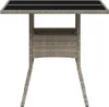 vidaXL Gartentisch mit Glasplatte Hellgrau 80x80x75 cm Poly Produktbild-Vorschau 6