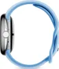 Side view of a smartwatch with a blue band against a white background. Produktbild-Vorschau