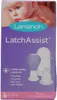 The image shows the front of a product box for Lansinoh LatchAssist, with a baby's face visible at the top. Náhled obrázku produktu