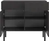 An open black sideboard with two doors and two shelves. Produktbild-Vorschau