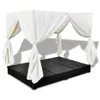 vidaXL Outdoor Loungebett mit Vorhang Poly Rattan Schwarz - Produktbild-Vorschau 9