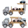 Viga Polarb Holzspielzeugauto mit Montessori-Autos Produktbild-Vorschau 4