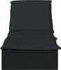 vidaXL Bain de soleil 1 pièce avec support Noir 201x55x62 Voir les images du produit 5
