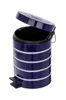 A blue pedal bin with white stripes, shown from a slightly angled front view with the lid open. Produktbild-Vorschau