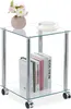 Relaxdays Beistelltisch mit Rollen, 2 Ablagen, eckig, Produktbild-Vorschau 4