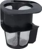 A black coffee filter holder with a mesh filter. Produktbild-Vorschau
