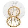 The underside of a round marble-patterned tabletop with a gold-colored base is shown against a white background. Produktbild-Vorschau